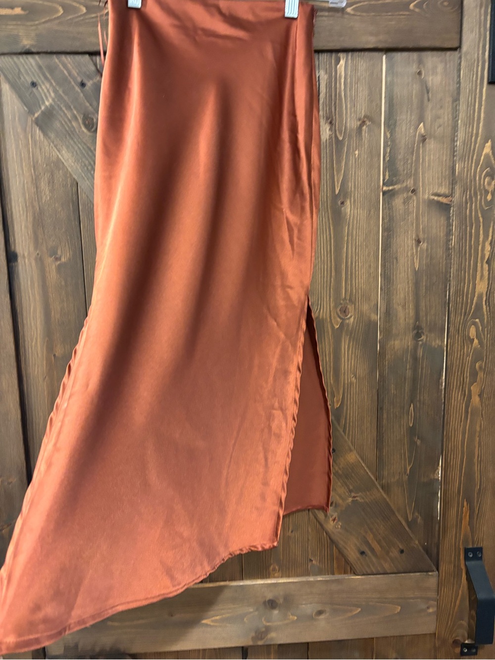 Princess Polly Rust Satin Wrap Midi Skirt Size 0